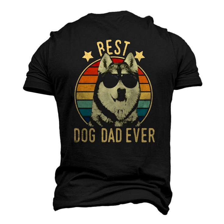 Best Dog Dad Ever Siberian Husky Fathers Day Men's 3D T-Shirt Back Print