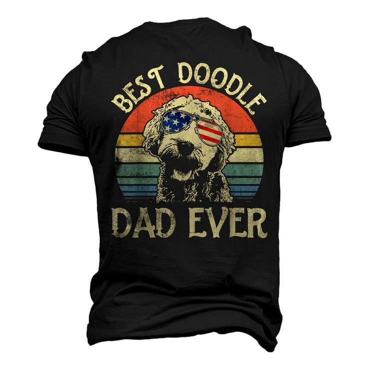 Best Doodle Dad Ever Goldendoodle American Flag 4Th Of July Men's 3D T-shirt Back Print
