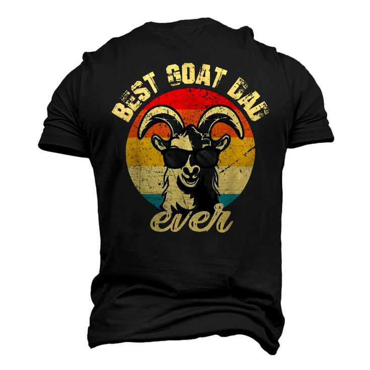 Best Goat Dad Ever Face Retro Vintage Sunset Men's 3D Print Graphic Crewneck Short Sleeve T-shirt