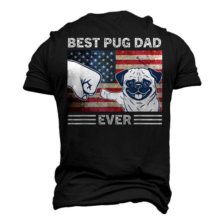 Mens Best Pug Dad Ever American Flag 4Th Of July Men's 3D T-shirt Back Print