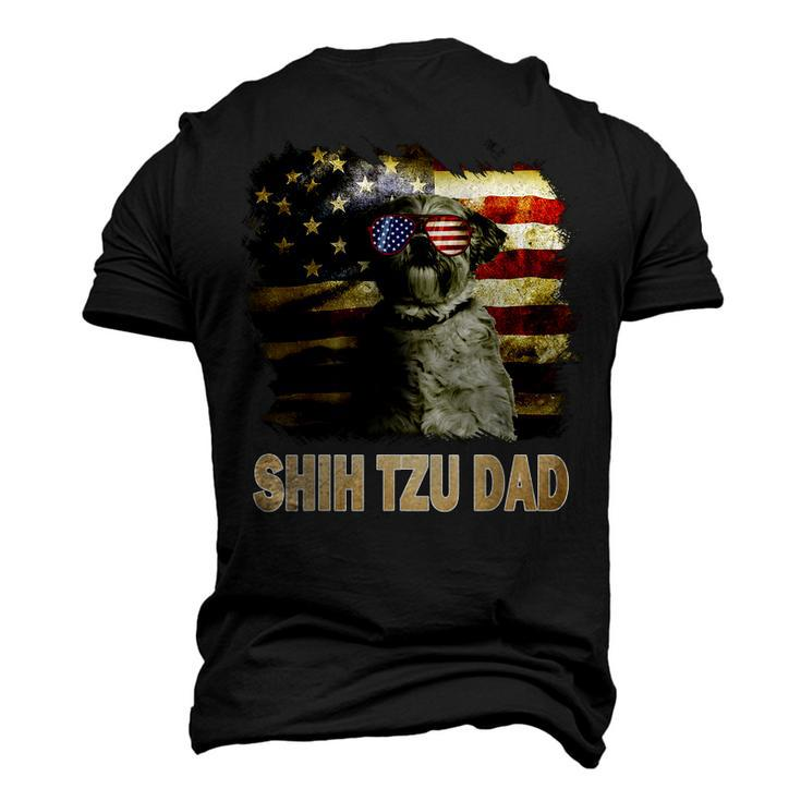 Best Shih Tzu Dad Ever American Flag 4Th Of July Dog Lover Men's 3D T-shirt Back Print
