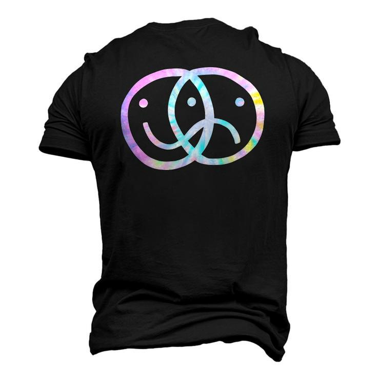 Bipolar Happy Sad Face Rad Indie Skater Culture Tie Dye Men's 3D T-Shirt Back Print