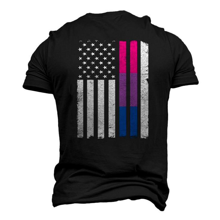 Bisexual Pride Us American Flag Love Wins Lgbt Bi Pride Men's 3D T-Shirt Back Print
