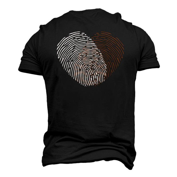 Black White Fingerprint Anti-Racism Blm Equality Africa Men's 3D T-Shirt Back Print