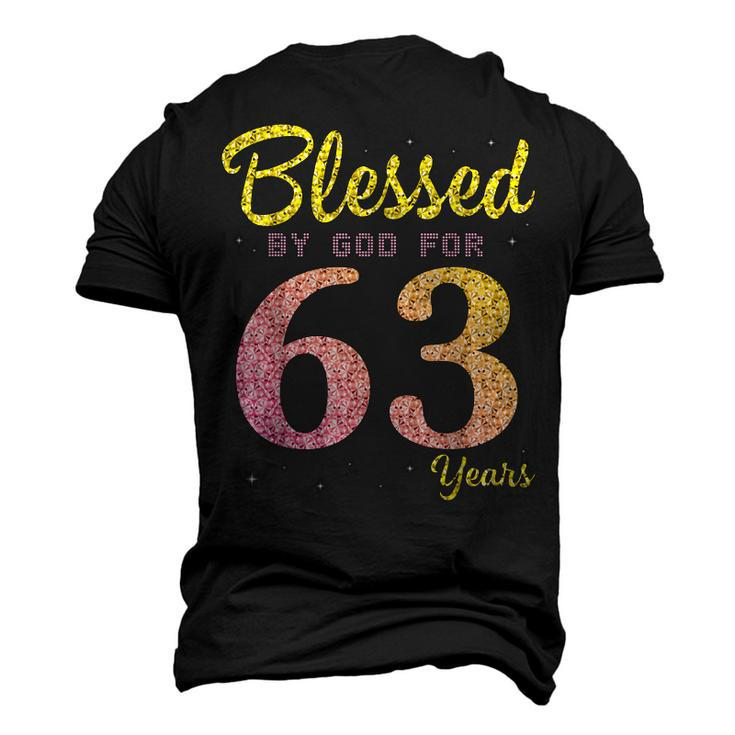 Blessed Birthday By God For 63 Years Old Happy To Me You Mom Men's 3D T-shirt Back Print