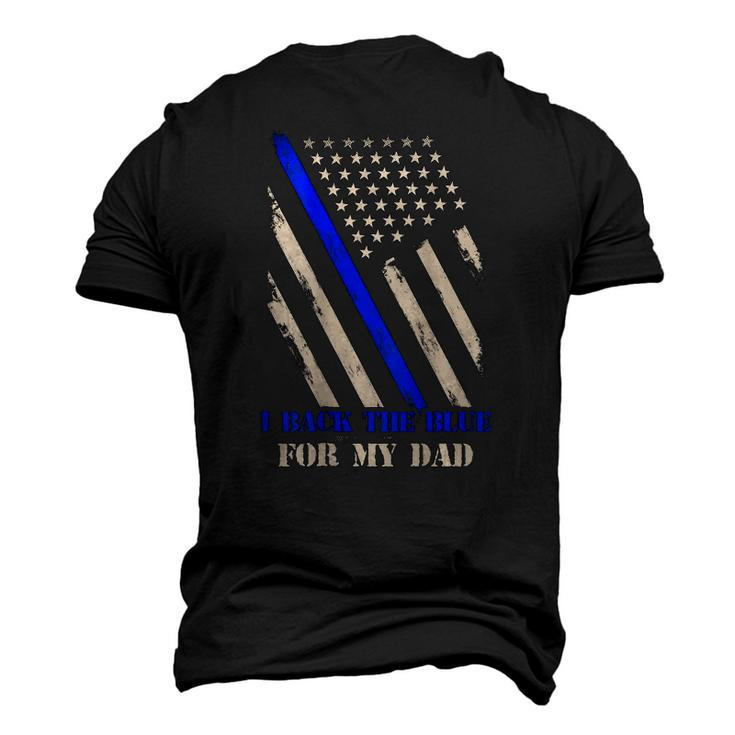 Back The Blue For My Dad Proud Polices Kids Art On Back Men's 3D T-Shirt Back Print