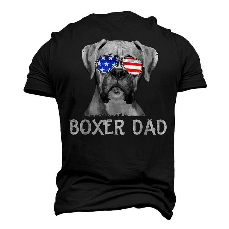 Mens Boxer Dad American Flag Patriotic Dog Lover 4Th Of July Men's 3D T-shirt Back Print