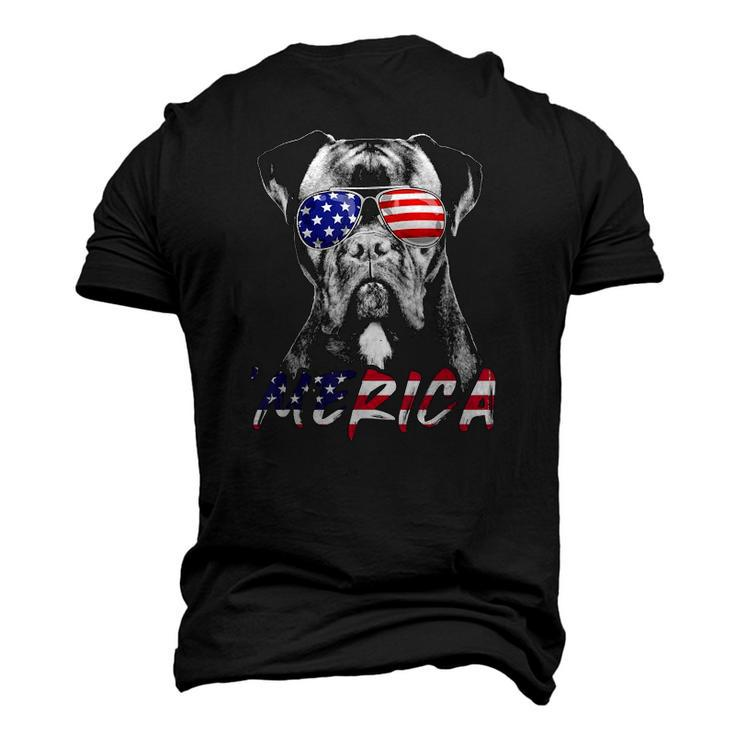 Boxer Dog American Usa Flag Merica 4Th Of July Dog Lover Men's 3D T-Shirt Back Print