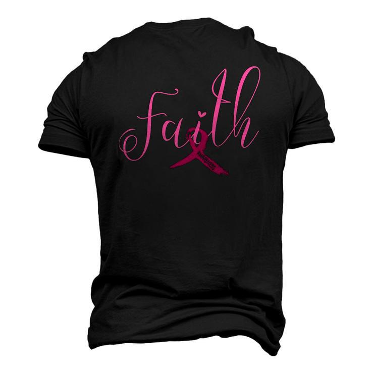Breast Cancer Awareness Ribbon Faith Love Hope Pink Ribbon Men's 3D T-Shirt Back Print