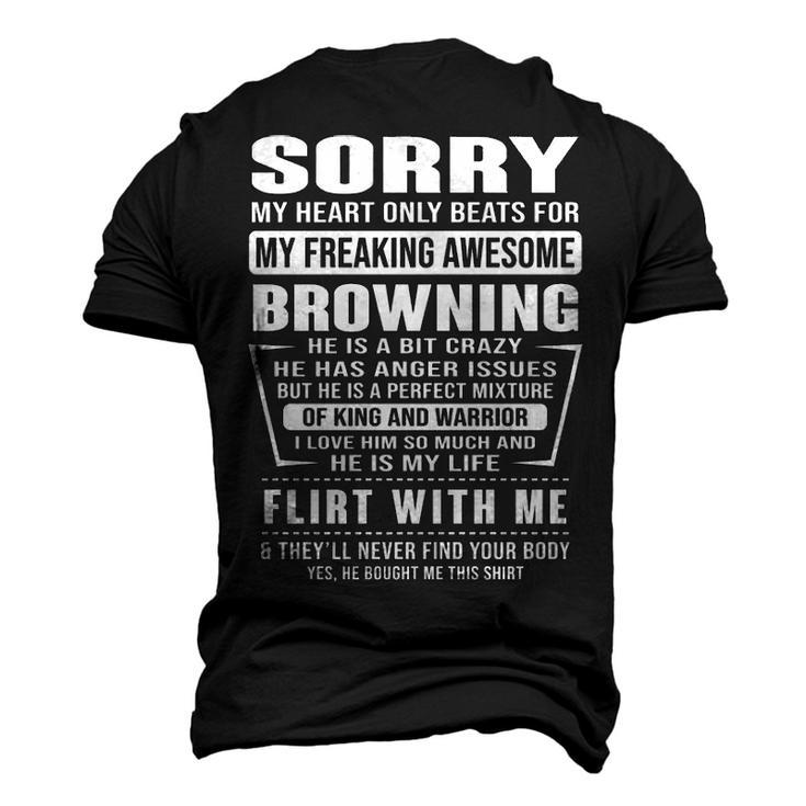 Browning Name Sorry My Heart Only Beats For Browning Men's 3D T-shirt Back Print