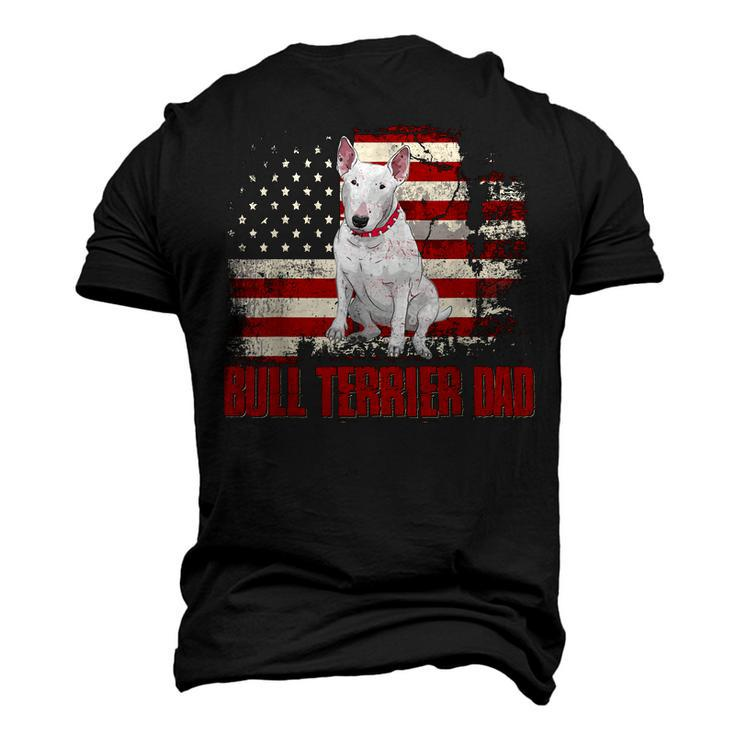 Bull Terrier Dad American Flag 4Th Of July Dog Lovers Men's 3D T-shirt Back Print