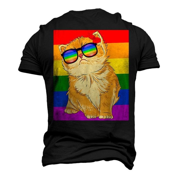 Cat Lgbt Gay Rainbow Pride Flag Boys Men Girls Women Men's 3D T-Shirt Back Print