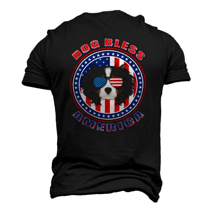 Cavalier Dog Bless America Flag Usa Patriotic 4Th Of July Men's 3D T-Shirt Back Print