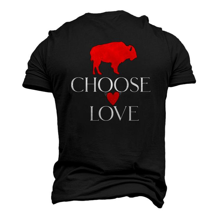Choose Love Buffalo Red And White Men's 3D T-Shirt Back Print