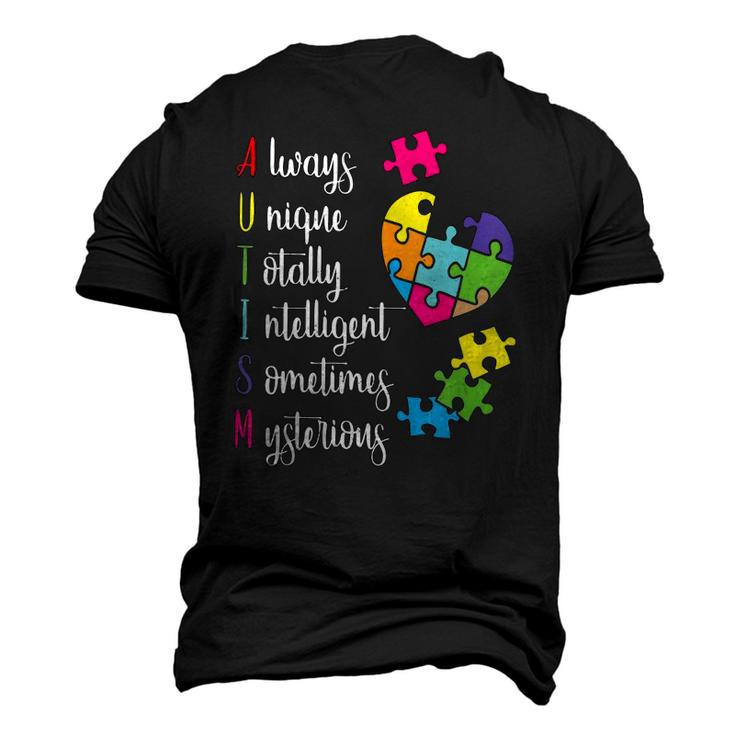 Colorful Autism Awareness For Asd Parents Men's 3D T-Shirt Back Print