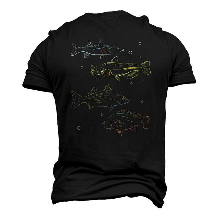 Colorful Fish Lake Fishing Fishermen Hobby Men's 3D T-Shirt Back Print