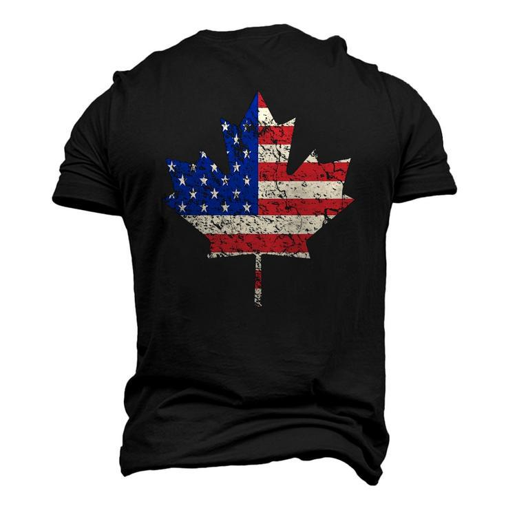 Combined American Canadian Flag Usa Canada Maple Leaf Men's 3D T-Shirt Back Print