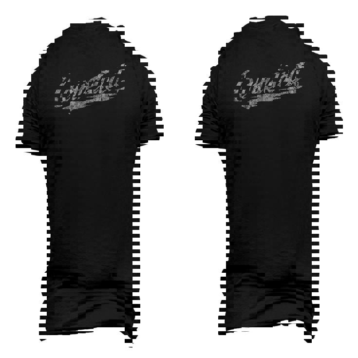 Connecticut Ct Vintage Sports Script Retro Tee Men's 3D T-Shirt Back Print