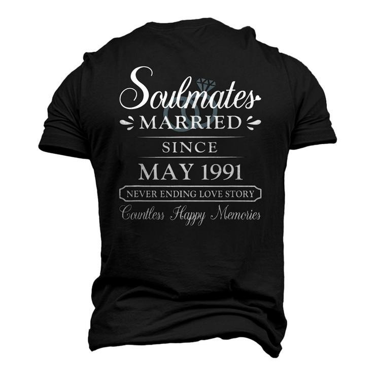 Couple Married Since May 1991 31St Wedding Anniversary Men's 3D T-Shirt Back Print
