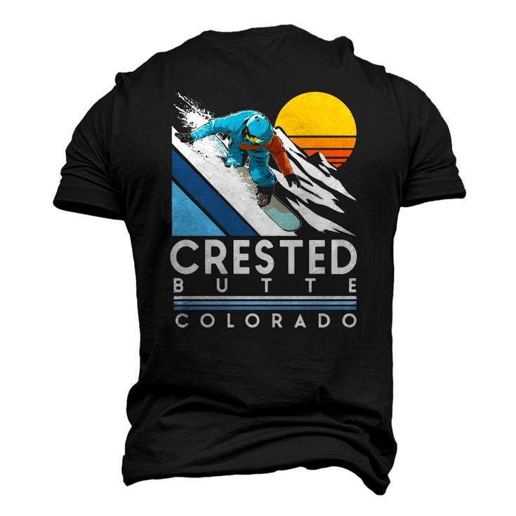 Crested Butte Colorado Retro Snowboard Men's 3D T-Shirt Back Print