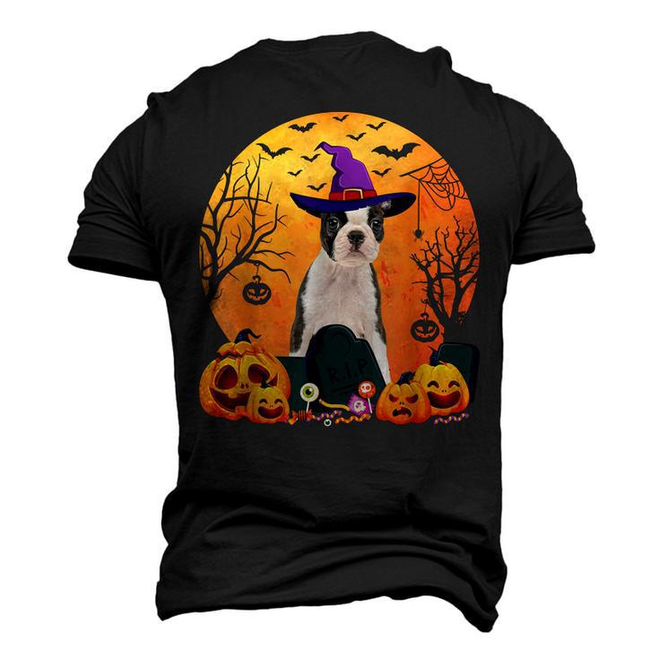 Cute Boston Terrier Halloween Costume Dog Lover Men's 3D T-shirt Back Print