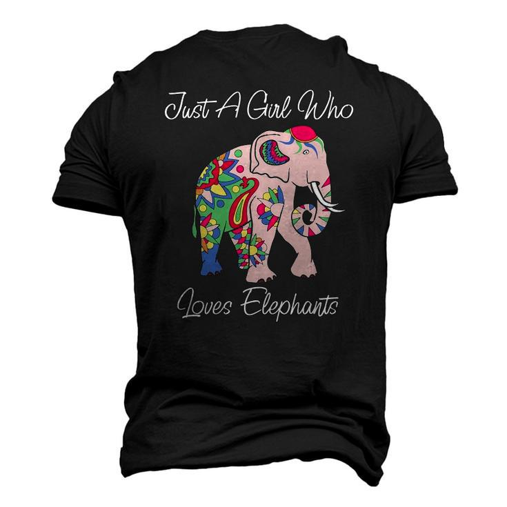 Cute Elephant Floral Themed Novelty For Animal Lovers Men's 3D T-Shirt Back Print