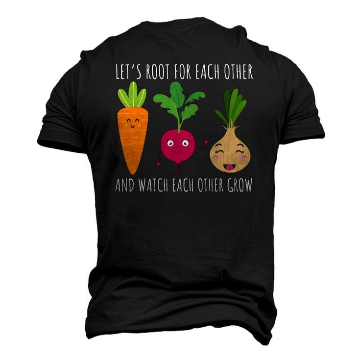 Cute Lets Root For Each Other Vegetable Garden Lover Men's 3D T-Shirt Back Print