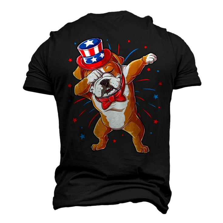 Dabbing English Bulldog 4Th Of July T Men Usa Flag Men's 3D T-shirt Back Print