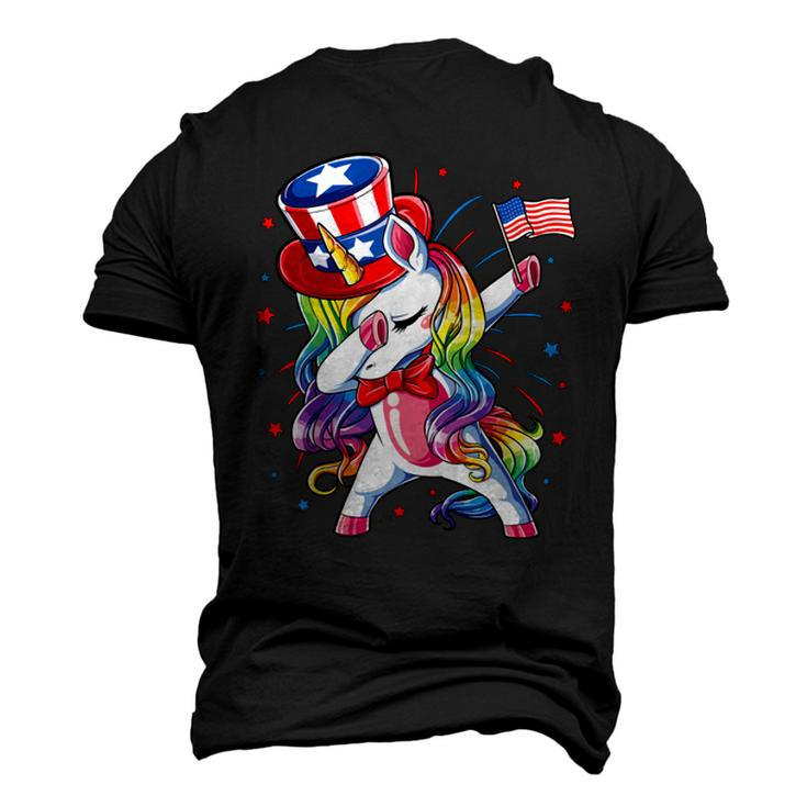 Dabbing Unicorn 4Th Of July Independence Day  Men's 3D Print Graphic Crewneck Short Sleeve T-shirt