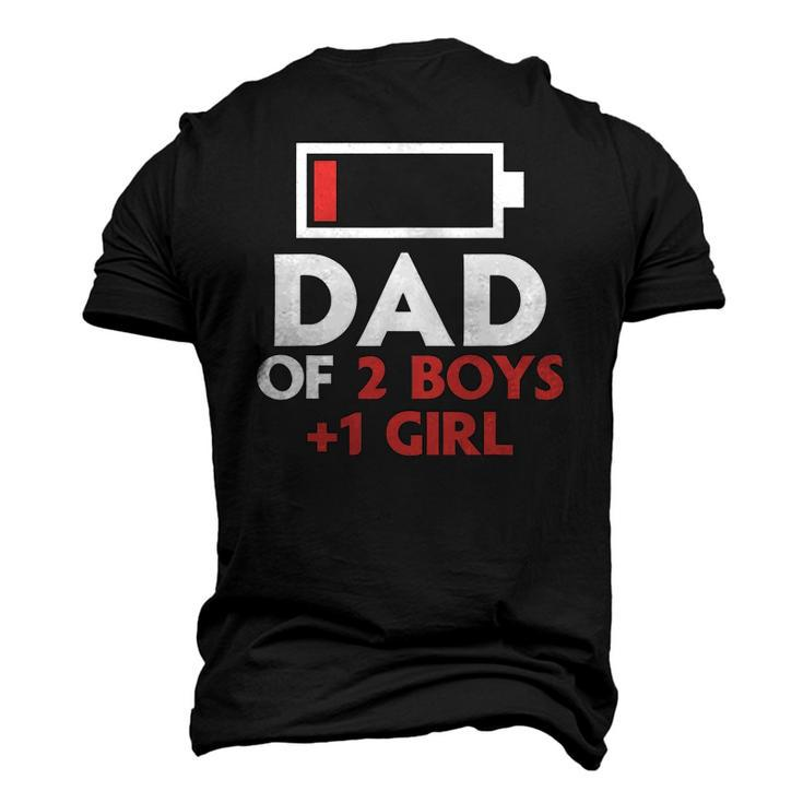 Dad Of 2 Boys & 1 Girl Father Of Two Sons One Daughter Men Men's 3D T-Shirt Back Print