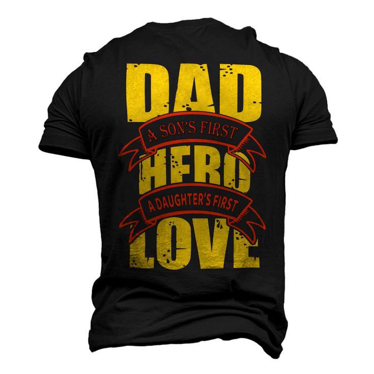 Dad A Sons First Hero A Daughters First Love Men's 3D Print Graphic Crewneck Short Sleeve T-shirt