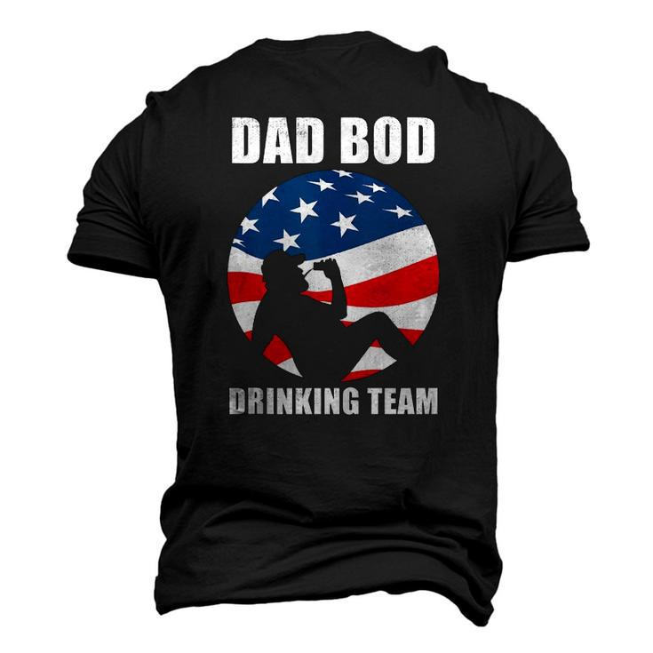 Mens Dad Bod Drinking Team American Us Flag Vintage Fathers Day Men's 3D T-Shirt Back Print