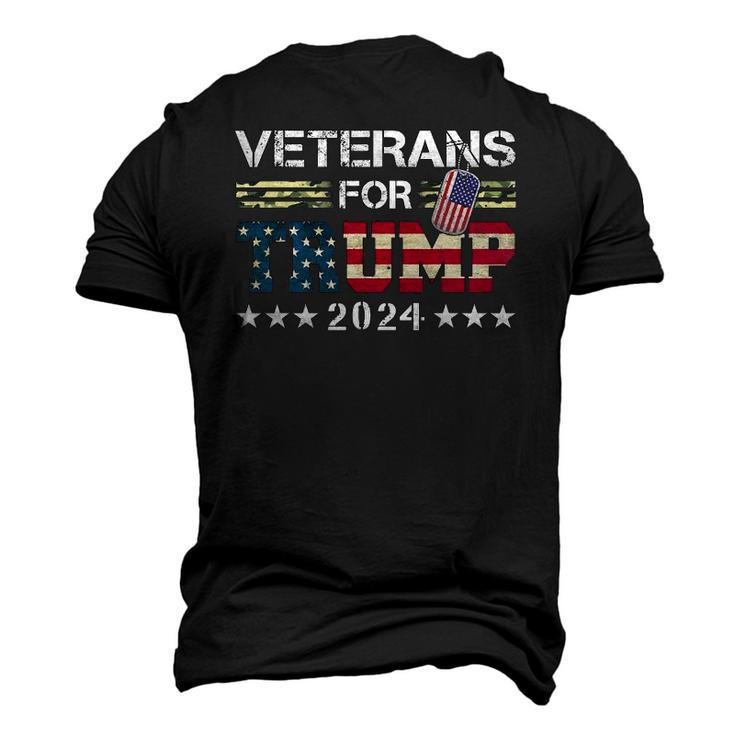 Dad Grandpa Veterans For Trump 2024 American Flag Camo Men's 3D T-Shirt Back Print
