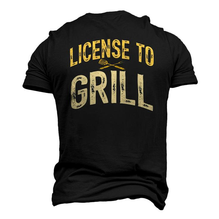Mens Dad Loves Bbq License To Grill Meat Smoking Vintage Men's 3D T-Shirt Back Print
