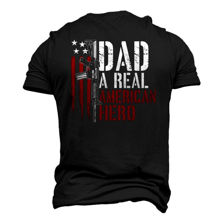 Mens Dad A Real American Hero Daddy Gun Rights Ar-15 Ver2 Men's 3D T-Shirt Back Print
