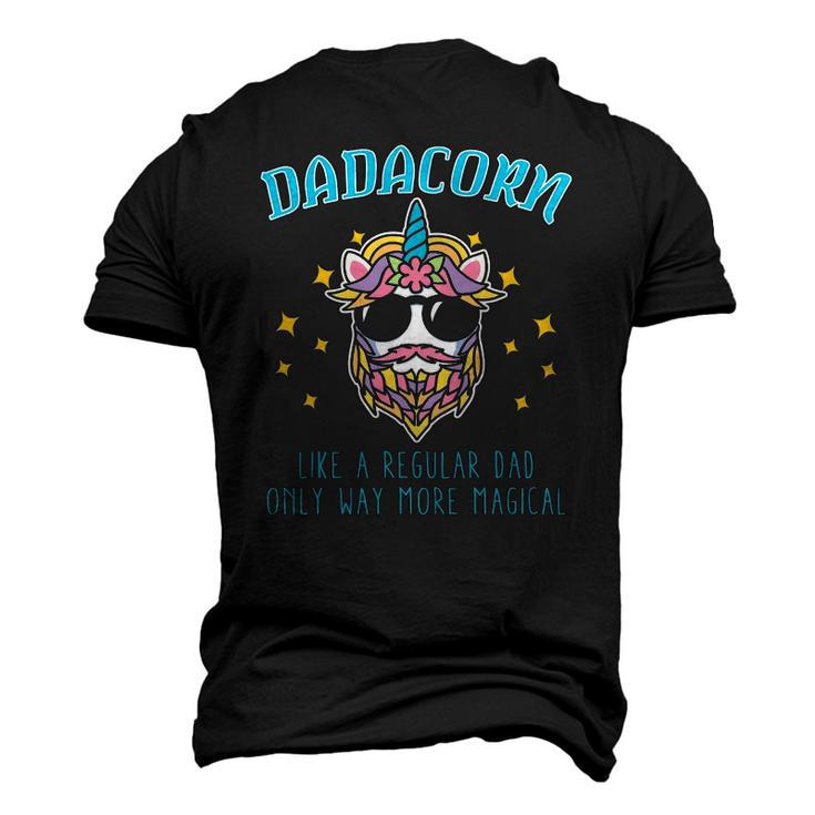 Dadacorn Fathers Day Daddy Beard Graphic Dad Unicorn Men's 3D T-Shirt Back Print