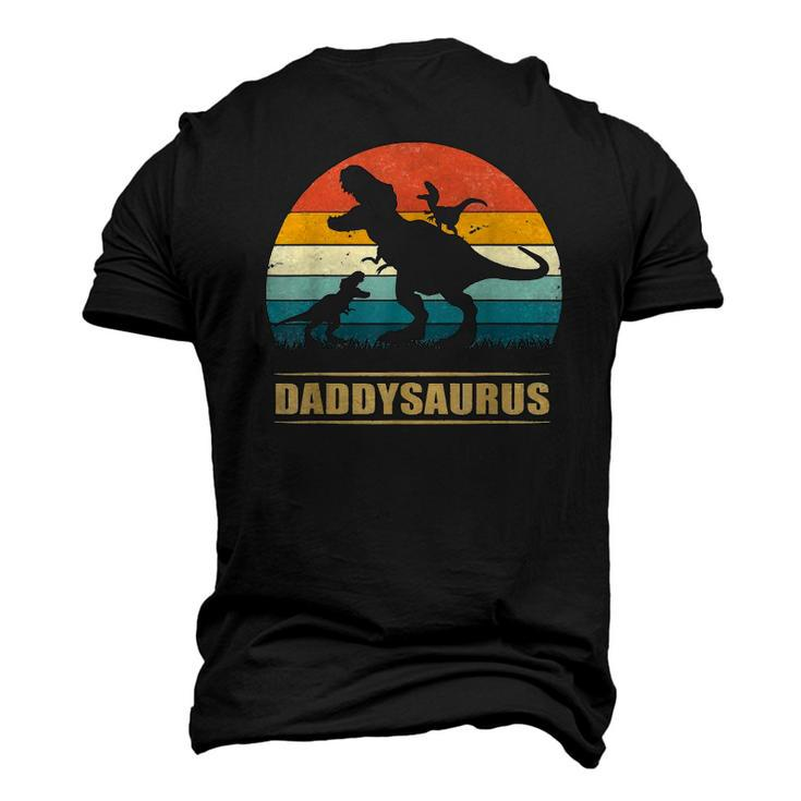 Daddy Dinosaur Daddysaurus 2 Two Kids For Dad Classic Men's 3D T-Shirt Back Print
