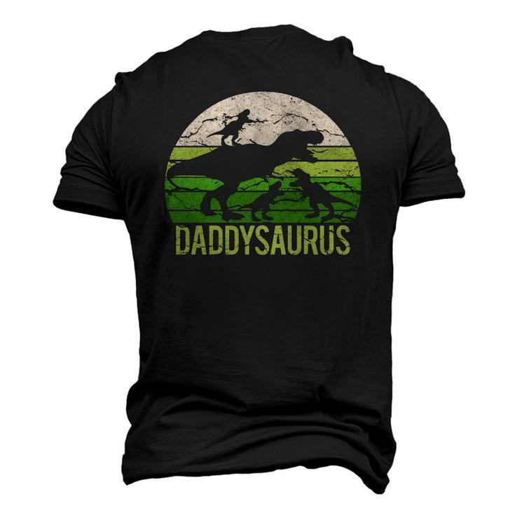 Daddy Dinosaur Daddysaurus 3 Three Kids Dad Christmas Men's 3D T-Shirt Back Print