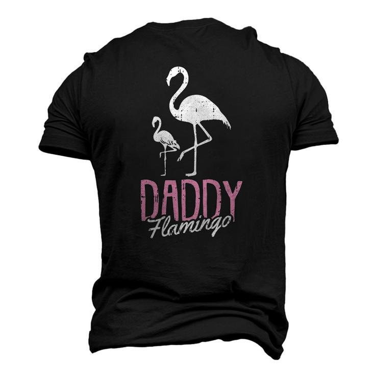 Daddy Flamingo Fathers Day Cute Bird Summer Papa Dad-A Pops Men's 3D T-Shirt Back Print
