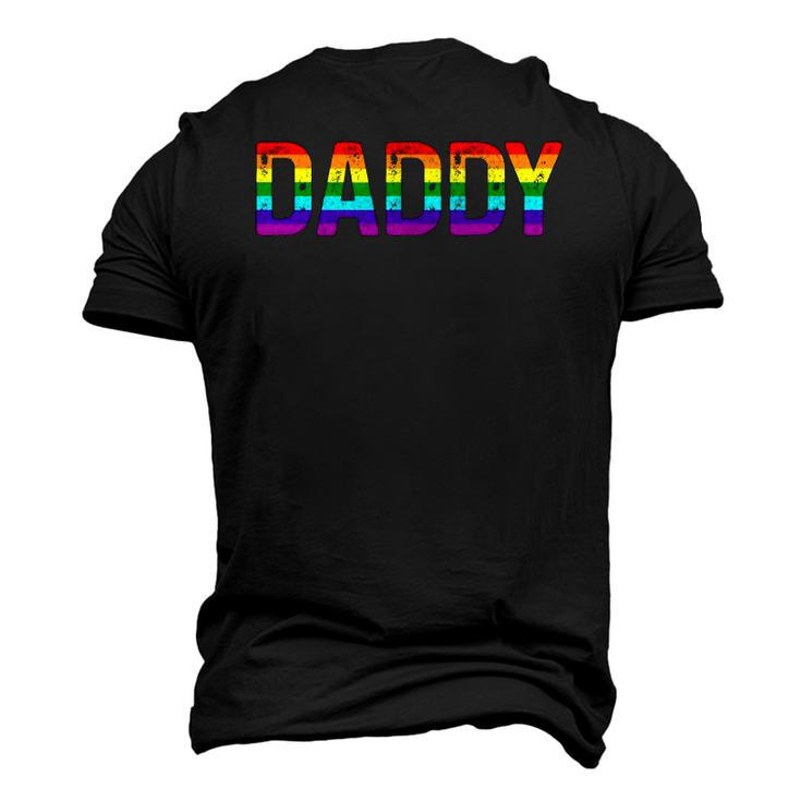 Daddy Gay Pride Month Lgbtq Fathers Day Rainbow Flag Queer Men's 3D T-Shirt Back Print