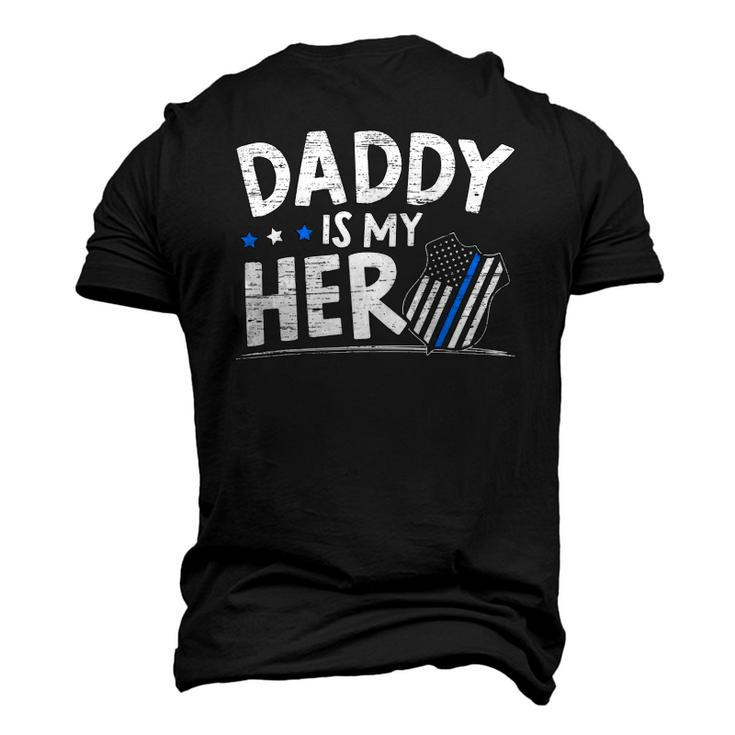 Daddy Is My Hero Kids Police Thin Blue Line Law Enforcement Men's 3D T-Shirt Back Print