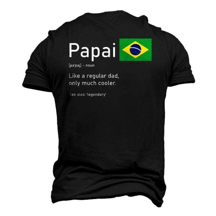This Definition Of Papai Brazilian Father Brazil Flag Classic Men's 3D T-Shirt Back Print