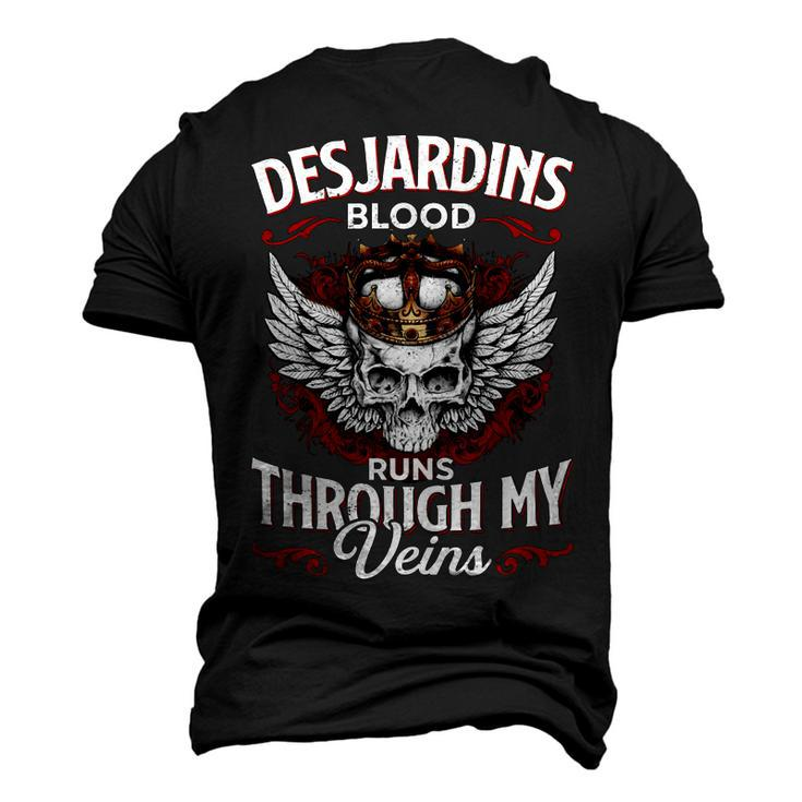 Desjardins Blood Runs Through My Veins Name V2 Men's 3D Print Graphic Crewneck Short Sleeve T-shirt