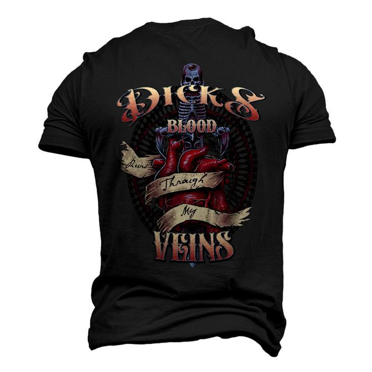 Dicks Blood Runs Through My Veins Name Men's 3D Print Graphic Crewneck Short Sleeve T-shirt