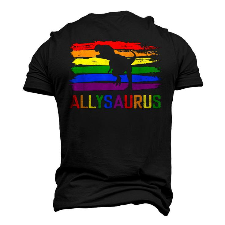 Dinosaur Lgbt Gay Pride Flag Allysaurus Ally T Rex Men Boys Men's 3D T-shirt Back Print