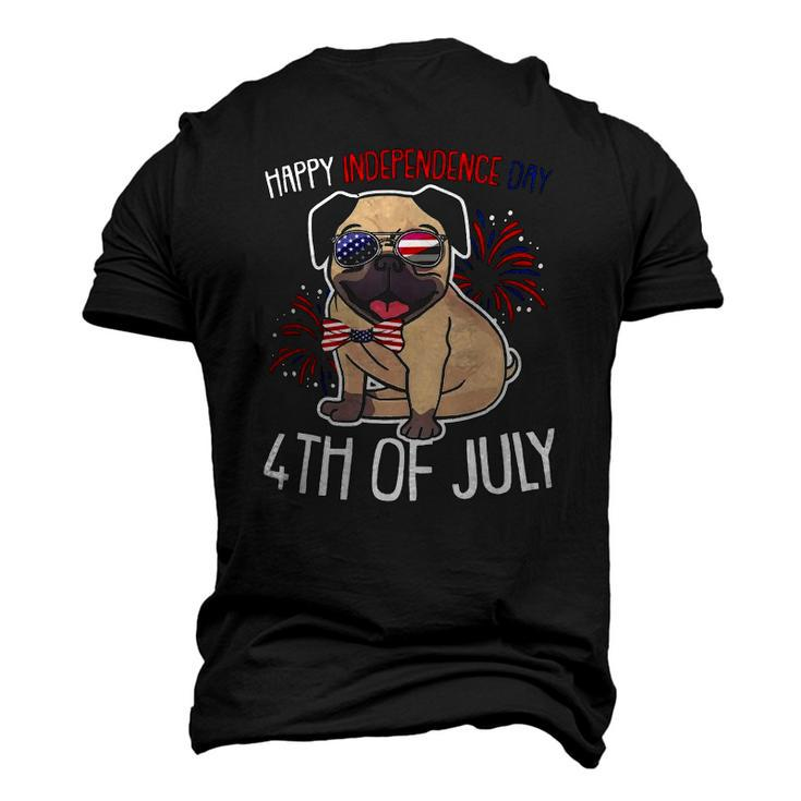 Dog Pug Happy 4Th Of July Usa American Flag Merica Men's 3D T-Shirt Back Print