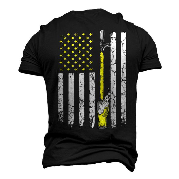 Drinking Beer American Flag 4Th Of July Drinker Patriotic Men's 3D T-shirt Back Print