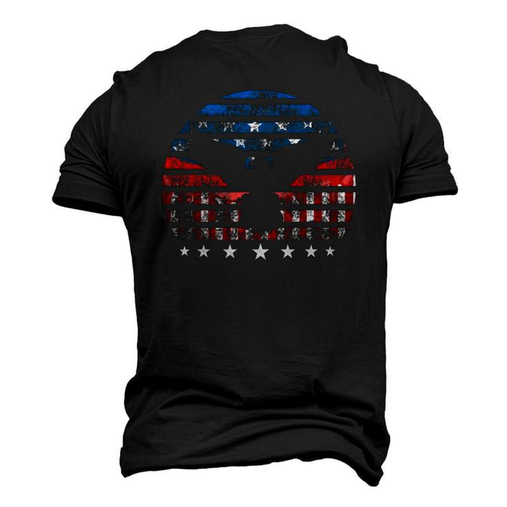 Eagle American Flag Vintage Independence Day 4Th Of July Usa Men's 3D T-Shirt Back Print