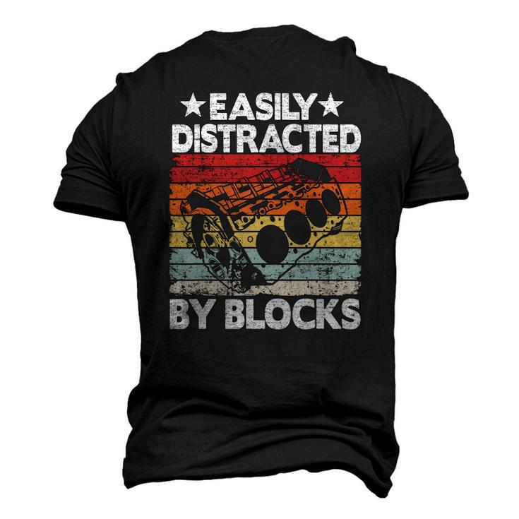 Easily Distracted By Blocks Racing Car Parts Mechanic Men's 3D T-Shirt Back Print
