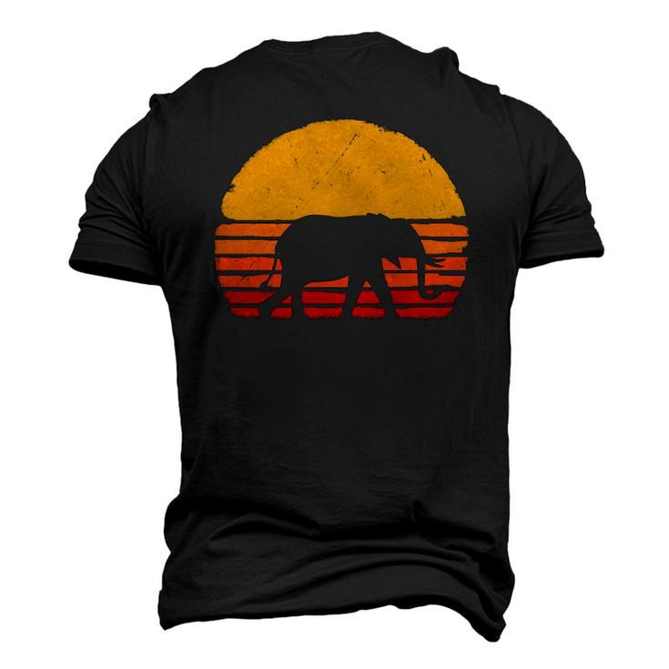 Elephant Retro Style Silhouette Elephant Lover Men's 3D T-Shirt Back Print
